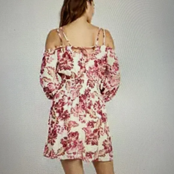 Off Shoulder Smocked Waist Dress Sz small. Like New!