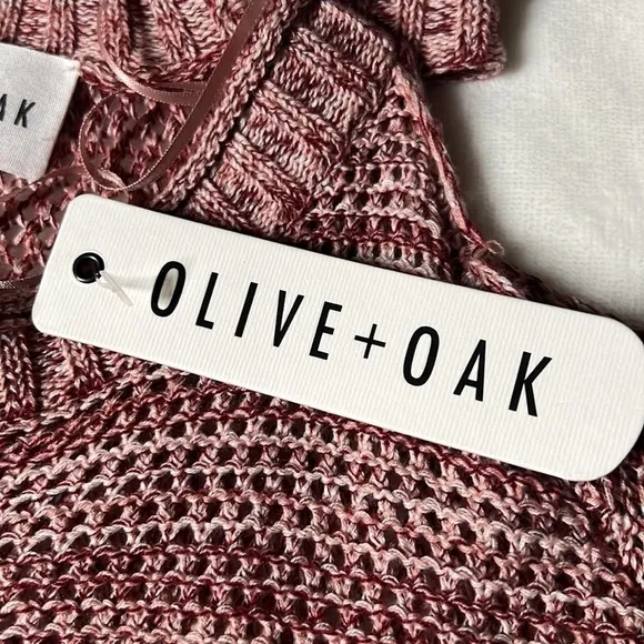 Olive   Oak cold  shoulder sweater. maroon and cream size medium NWT
