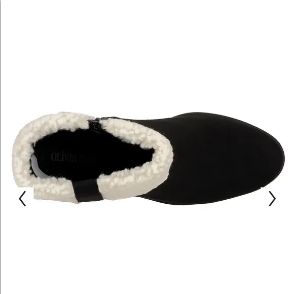 Olivia Miller Womens Amy Sherpa Cuff Bootie