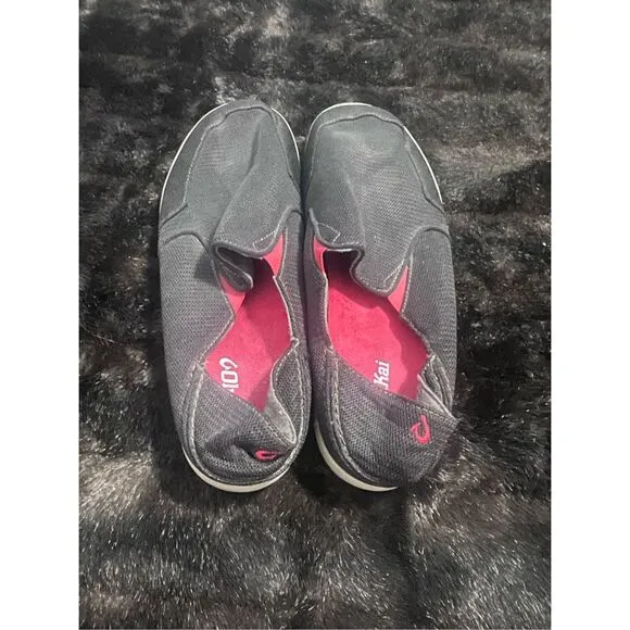 Olukai Nohea Mesh Slip On Shoes Black Red Lightweight Men's 13 M