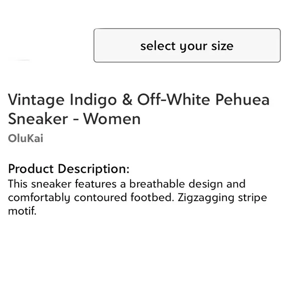 OluKai Vintage Indigo &amp; Off White Pehuea Sneakers Women Size 6 NEW
