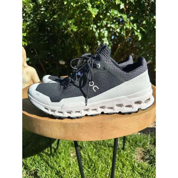 ON CLOUD RUNNING Men’s On Cloudultra Black White Trail Running Size 12.5
