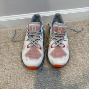 On Cloud X Running Shoes Lightweight Cross Trainer White Orange Women's 8