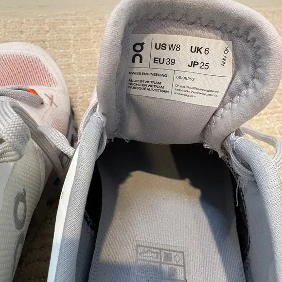 On Cloud X Running Shoes Lightweight Cross Trainer White Orange Women's 8