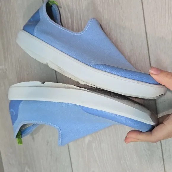 Oofos Women Revovery Light Blue Slip-On Shoes Sz 9