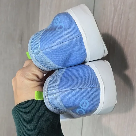 Oofos Women Revovery Light Blue Slip-On Shoes Sz 9