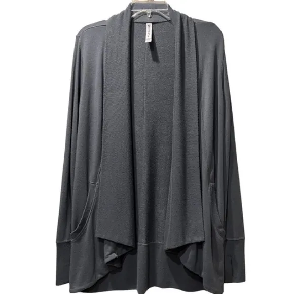 Open Front Cardigan Lightweight Sweater Athleta by Lululemon Gray Siz Xtra Small