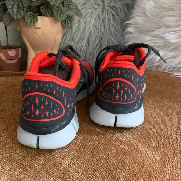 Orange Nike Free Runs Running Shoe
