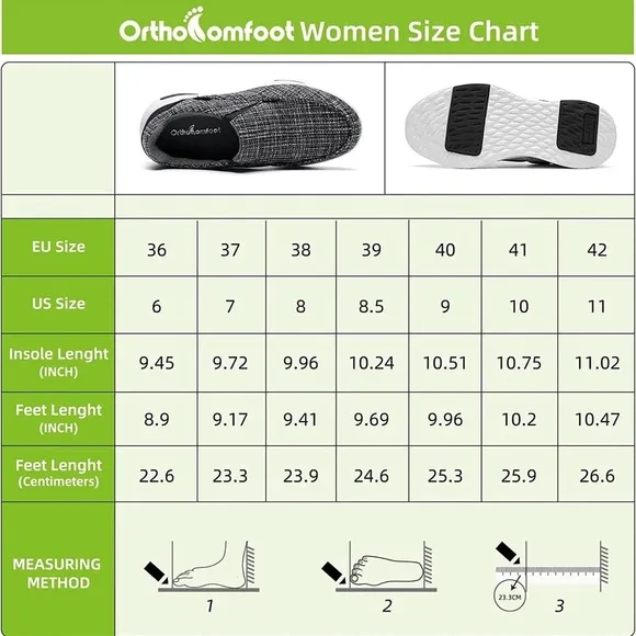 OrthoComfoot Orthotic Slip On Plantar Fasciitis Loafer w/Arch Support