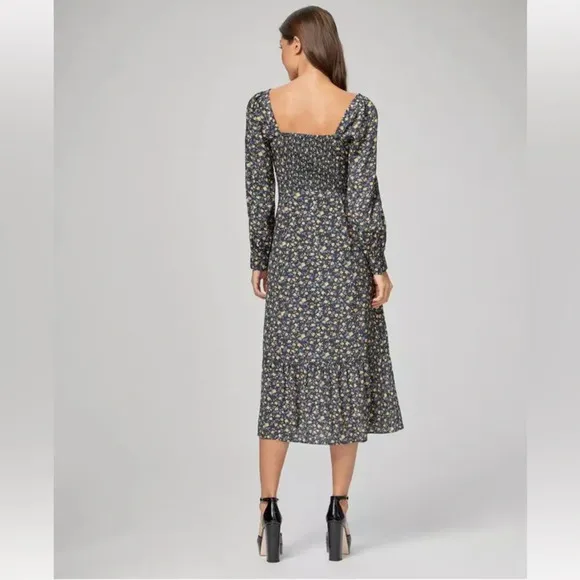 Paige Bacari Square Neck Long Sleeve Midi Dress Size S
