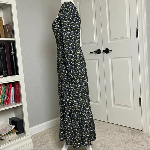 Paige Bacari Square Neck Long Sleeve Midi Dress Size S