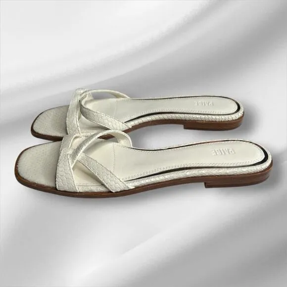 PAIGE Toby Slip On Slides White Size 7 MSRP: $228
