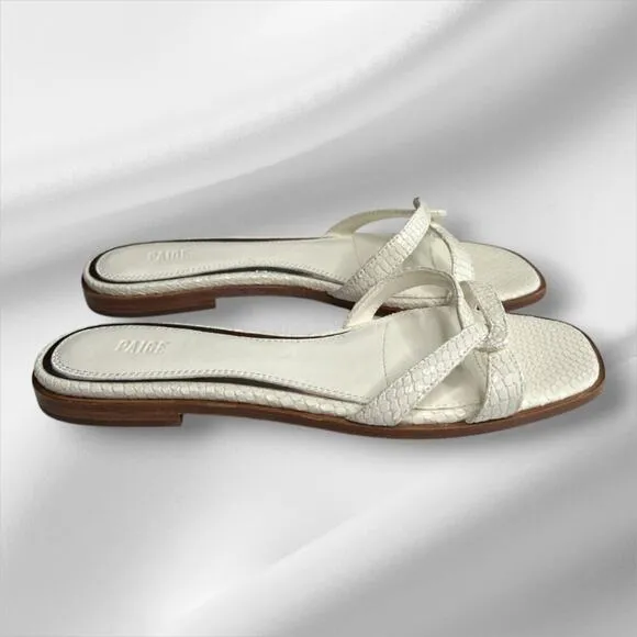 PAIGE Toby Slip On Slides White Size 7 MSRP: $228