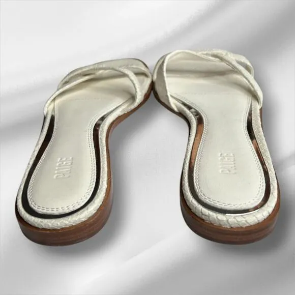 PAIGE Toby Slip On Slides White Size 7 MSRP: $228