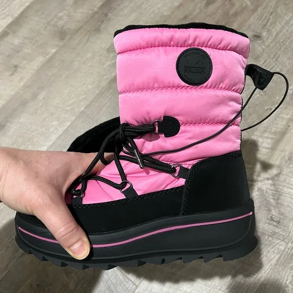 PAJAR Kid's Tirana Faux Wool Boots pink and black girls
