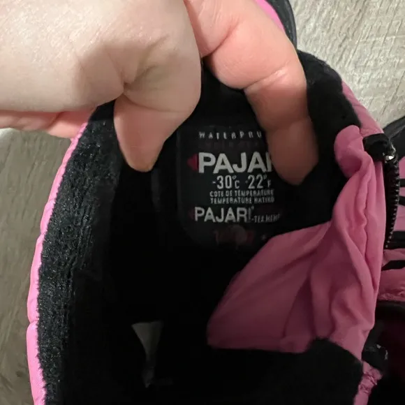 PAJAR Kid's Tirana Faux Wool Boots pink and black girls