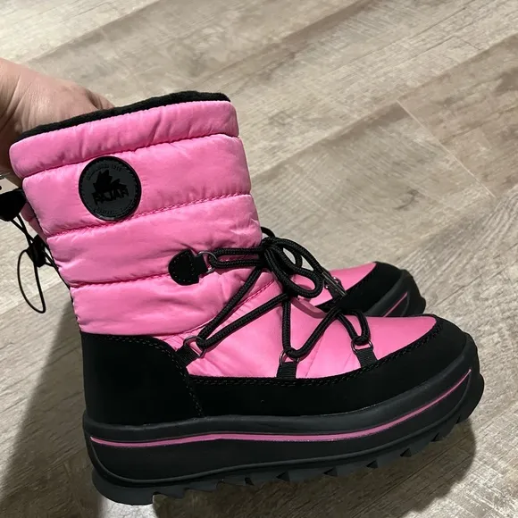 PAJAR Kid's Tirana Faux Wool Boots pink and black girls