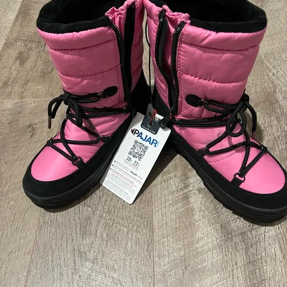 PAJAR Kid's Tirana Faux Wool Boots pink and black girls