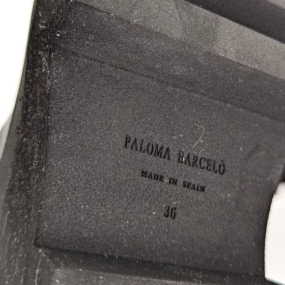 Paloma Barcelo Wmn Miranda Black Leather Platform Boots 5US EUR36