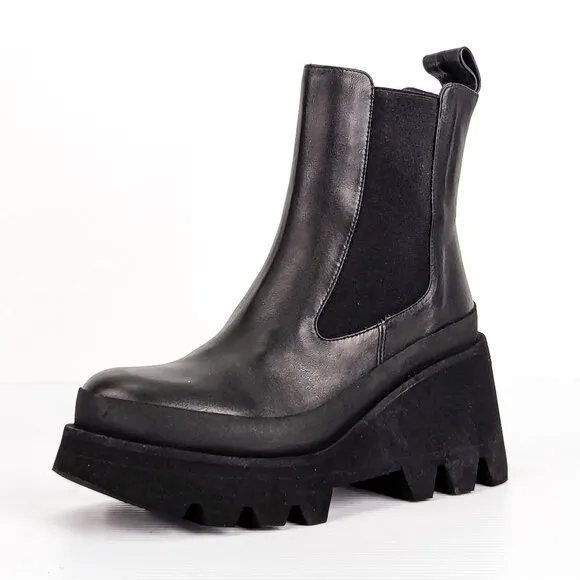 Paloma Barcelo Wmn Miranda Black Leather Platform Boots 5US EUR36