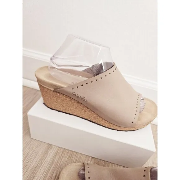 Papillio Birkenstock Namica Rivets Stud Slip On Slide Wedge Sandals 41 10 10.5
