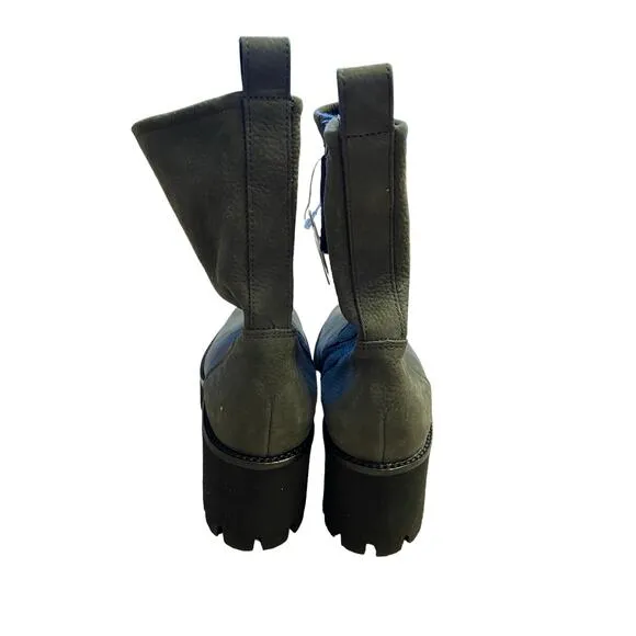 Paul Green Super Soft Ankle Boots Leather Platform Side Zipper Gray Size 5