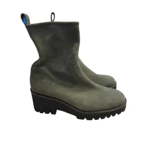 Paul Green Super Soft Ankle Boots Leather Platform Side Zipper Gray Size 5