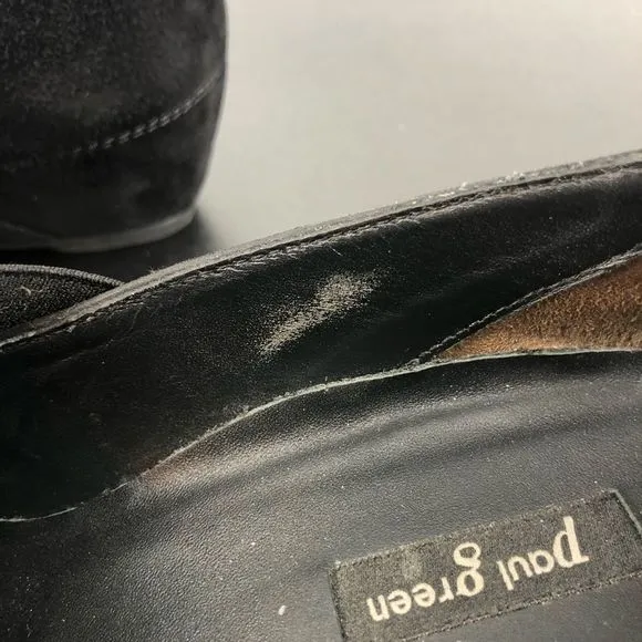 Paul Green Daniella Black Suede Crisscross Straps Covered Wedge Shoes Size 7/4.5