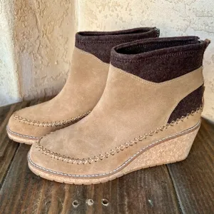 Pendleton Leather &amp; Wool Wedge Brown Boots