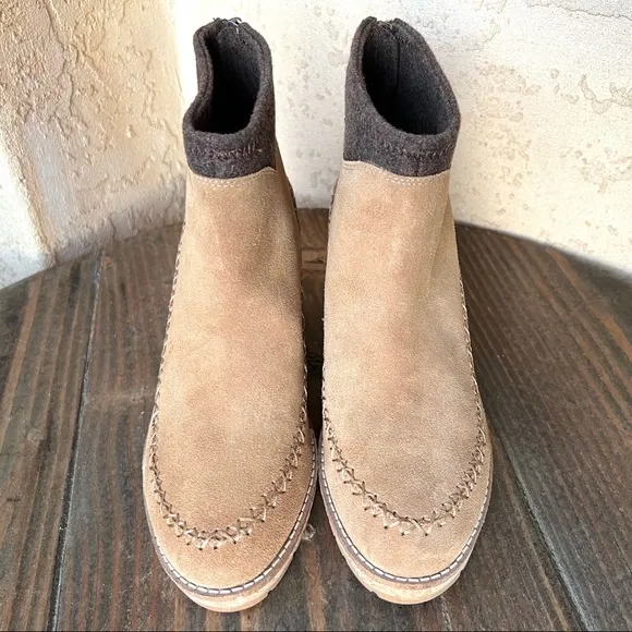 Pendleton Leather &amp; Wool Wedge Brown Boots