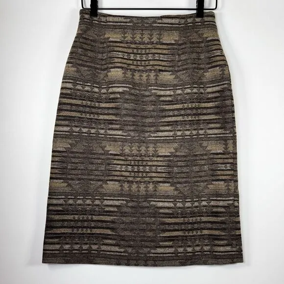 Pendleton Wool Skirt Size 4 Southwest Native Print Virgin Wool Made in USA Lined