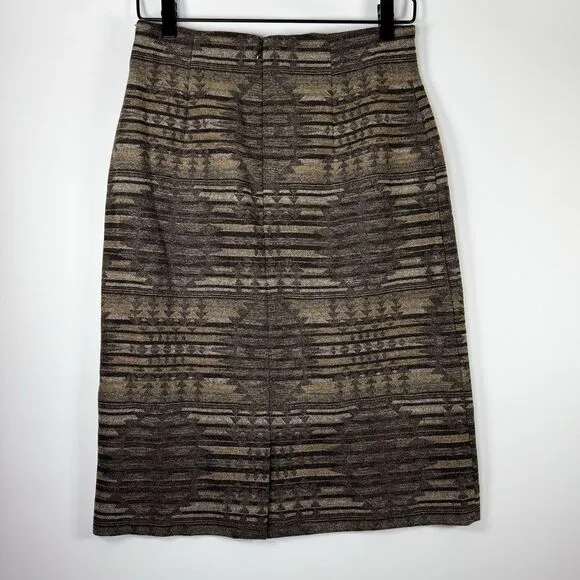 Pendleton Wool Skirt Size 4 Southwest Native Print Virgin Wool Made in USA Lined