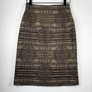 Pendleton Wool Skirt Size 4 Southwest Native Print Virgin Wool Made in USA Lined