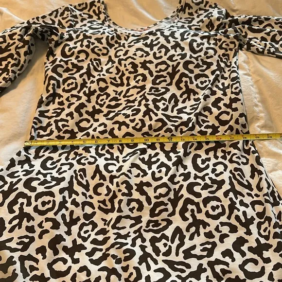 Persifor Kilpatrick 3/4 Sleeve Leopard Print Dress Brown Sz XL NWOT