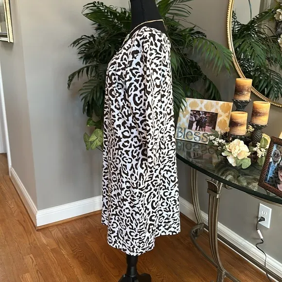Persifor Kilpatrick 3/4 Sleeve Leopard Print Dress Brown Sz XL NWOT