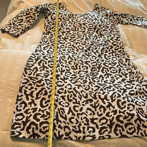 Persifor Kilpatrick 3/4 Sleeve Leopard Print Dress Brown Sz XL NWOT