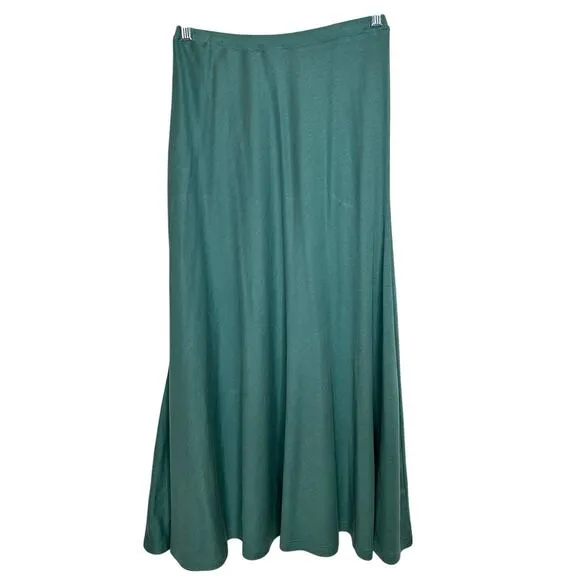 Peruvian Connection 100% pima cotton teal maxi flare skirt size XS
