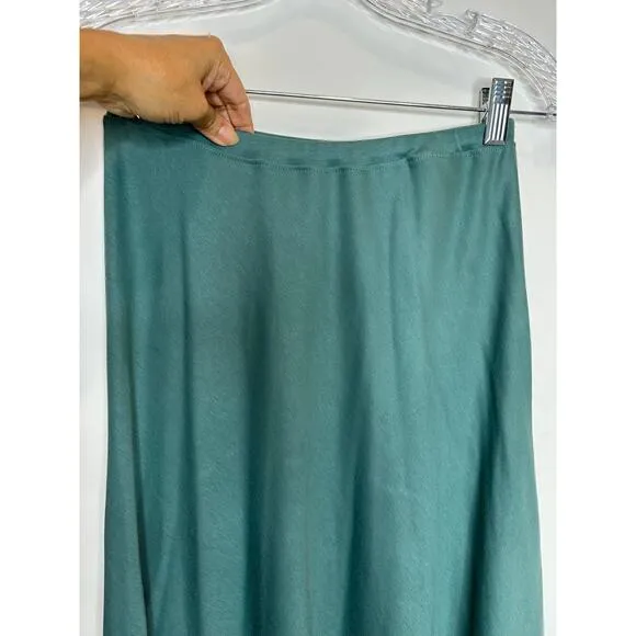 Peruvian Connection 100% pima cotton teal maxi flare skirt size XS