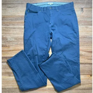Peter Millar Soft Touch Twill Pants Comfort Stretch Blue Casual 34