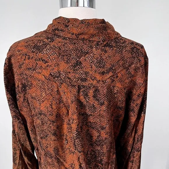 PEYTON Jensen Snakeskin Long sleeve Hi-Low Shirt Dress