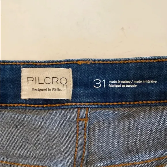 Pilcro Dark Wash Blue Denim High Waisted Flare Jeans Size 31