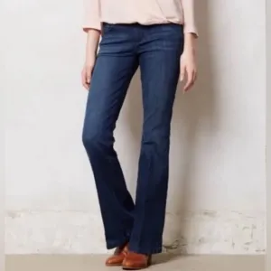 Pilcro Dark Wash Blue Denim High Waisted Flare Jeans Size 31