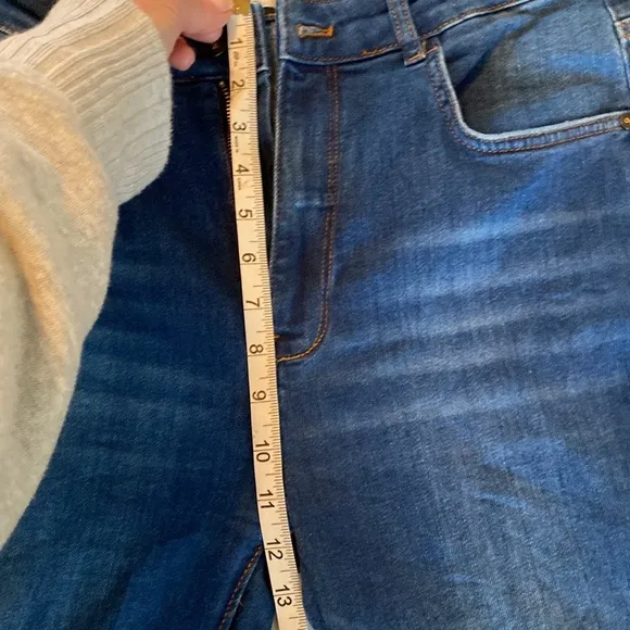 Pilcro Dark Wash Blue Denim High Waisted Flare Jeans Size 31