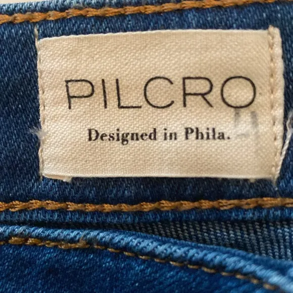 Pilcro Dark Wash Blue Denim High Waisted Flare Jeans Size 31