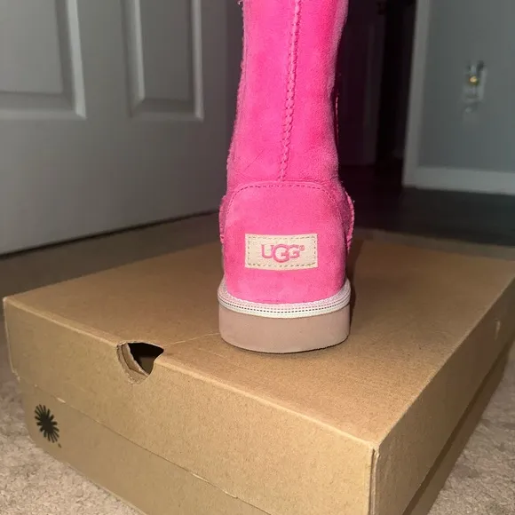 Pink Suede Boots