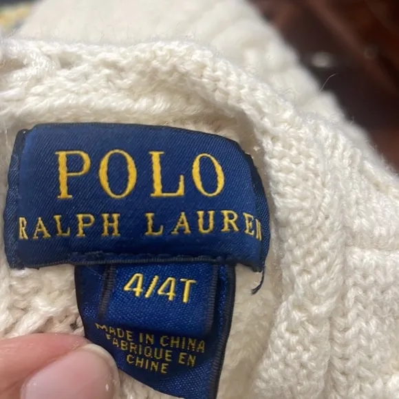 Polo Ralph Lauren cream cable sweater dress