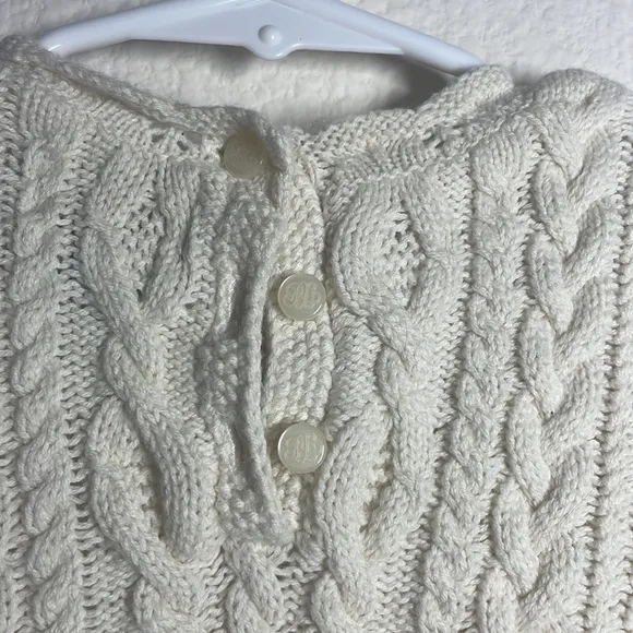 Polo Ralph Lauren cream cable sweater dress