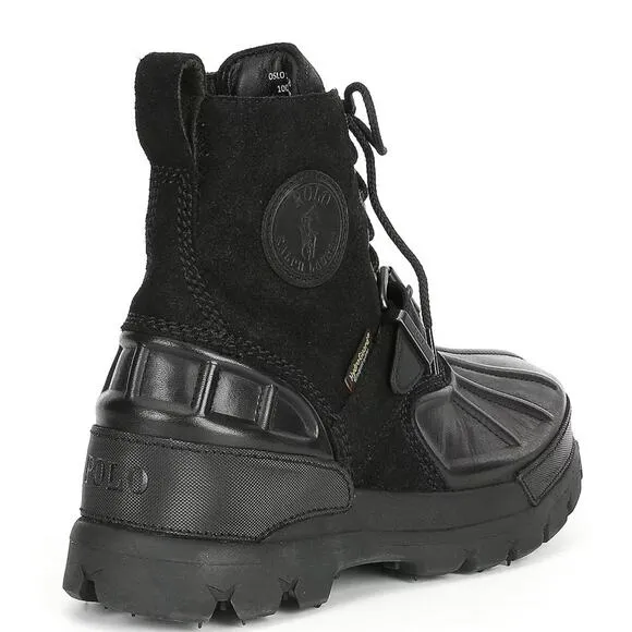 Polo Ralph Lauren Men Oslo Buckled Waterproof Cold Weather Boots Black 10.5