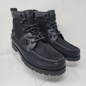 Polo Ranger Casual Boots Mens 8.5 Black Mid Lace Up Logo Hiking Streetwear Shoes