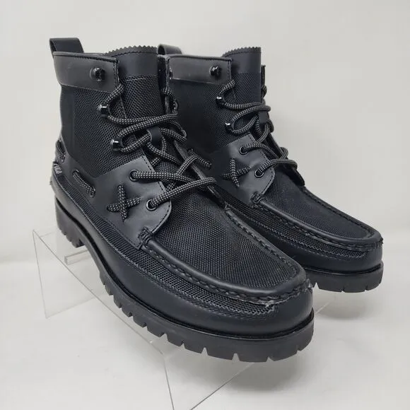 Polo Ranger Casual Boots Mens 8.5 Black Mid Lace Up Logo Hiking Streetwear Shoes